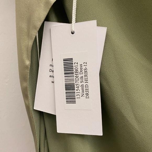 NEW Reformation Niamh Silk Dress Green - Size 12 NWT - Picture 3 of 7